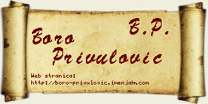 Boro Privulović vizit kartica